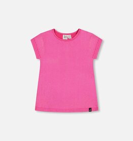 Deux par Deux Bright Rib T-Shirt Beetroot Purple