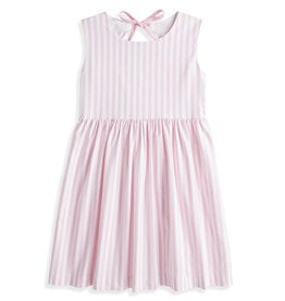 bella bliss Pink Wide Oxford Stripe Scalloped Shelby Dress