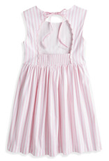 bella bliss Scalloped Shelby Dress Pink Wide Oxford Stripe