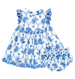 Pink Chicken baby cynthia dress set blue eyelet