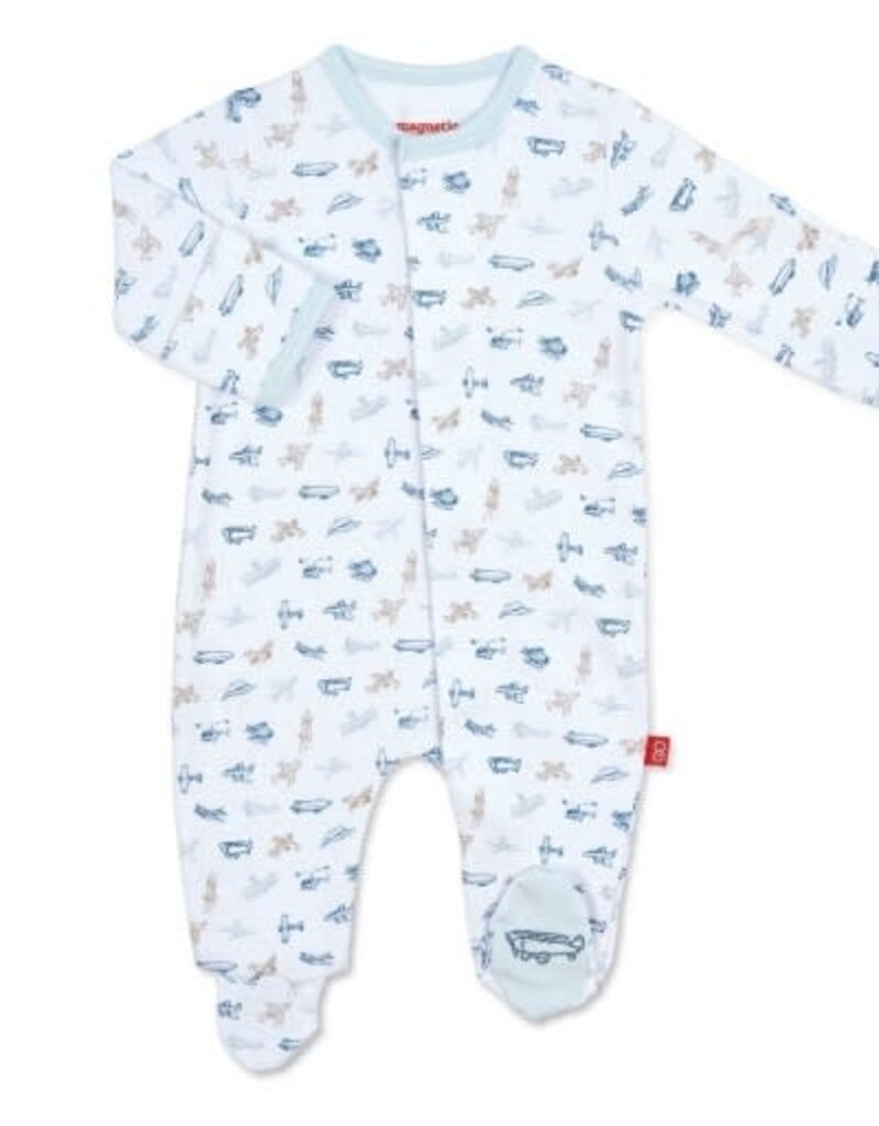Magnetic Me Airplanes Organic Cotton Footie