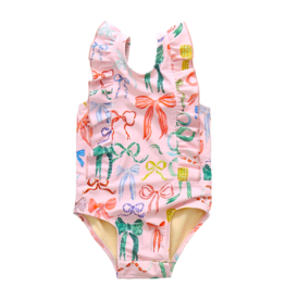Pink Chicken baby katniss suit watercolor bows