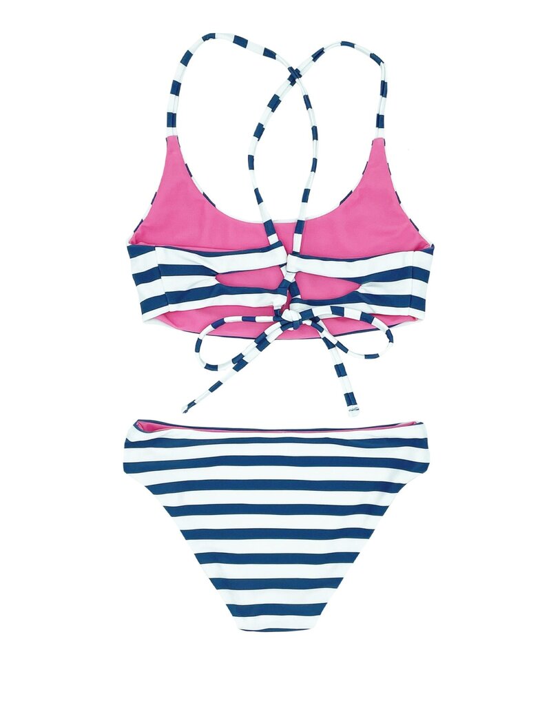 Feather 4 Arrow NAVY STRIPED WAVERLY REVERSIBLE BIKINI