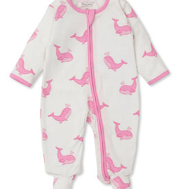Kissy Kissy SALE Pink Whale Print Footie w/Zipper