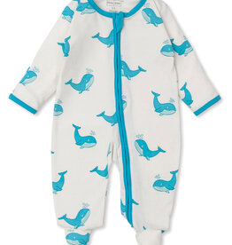 Kissy Kissy SALE Blue Whale Print Footie w/Zipper