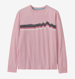 Patagonia SALE Kids L/S Regenerative Organic Cotton Ridge Rise Stripe T-Shirt Peaceful Pink