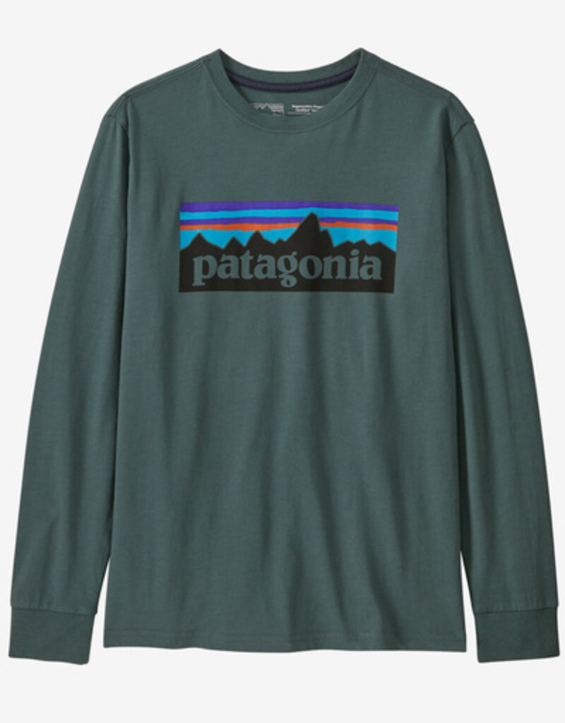 Patagonia Kids L/S Regenerative Organic Cotton P-6 T-Shirt Nouveau Green