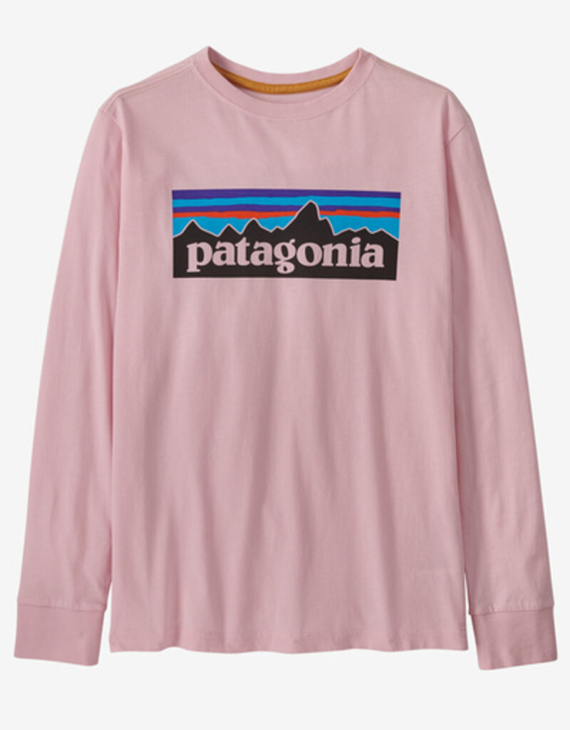 Patagonia Kids L/S Regenerative Organic Cotton Graphic T-Shirt How to Slide: Peaceful Pink