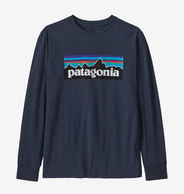 Patagonia Kids L/S Regenerative Organic Cotton P-6 T-Shirt New Navy