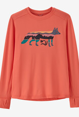 Patagonia Kids L/S Capilene® Silkweight UPF T-Shirt Foxy Fitz: Coho Coral