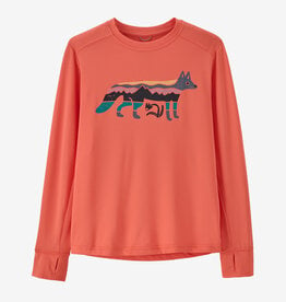Patagonia Kids L/S Capilene® Silkweight UPF T-Shirt Foxy Fitz: Coho Coral