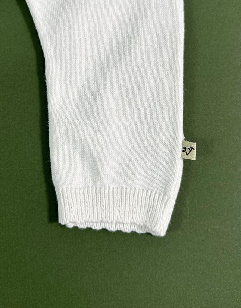 Viverano Milan Delicate Pointelle Knit Jumpsuit Dove White