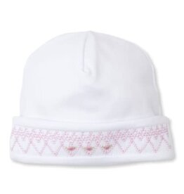 Kissy Kissy Hat w/Hand Smocking White/Pink CLB Summer Bishop 24