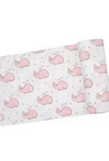 Angel Dear SWADDLE BLANKET BUBBLY WHALES PINK