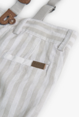 Boboli Stone Striped Linen Shorts w/Suspenders