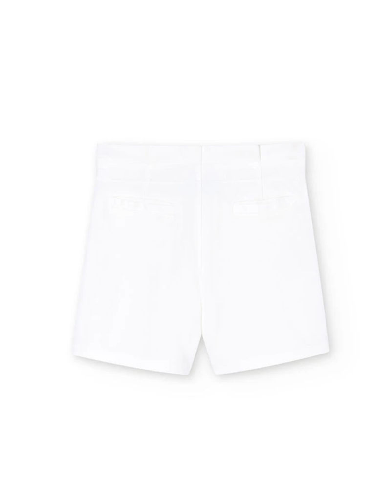 Silver Trimmed White Shorts