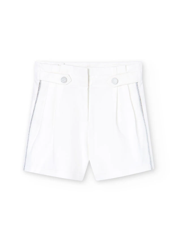 Silver Trimmed White Shorts