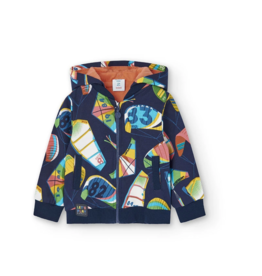 Boboli Sail Print Fleece Zip Jacket