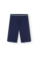 Navy Chiffon Pleated Pants