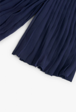 Navy Chiffon Pleated Pants