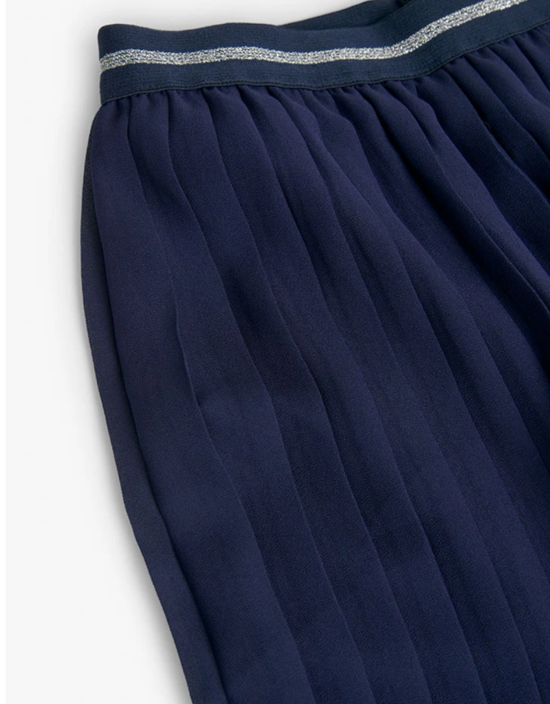 Navy Chiffon Pleated Pants