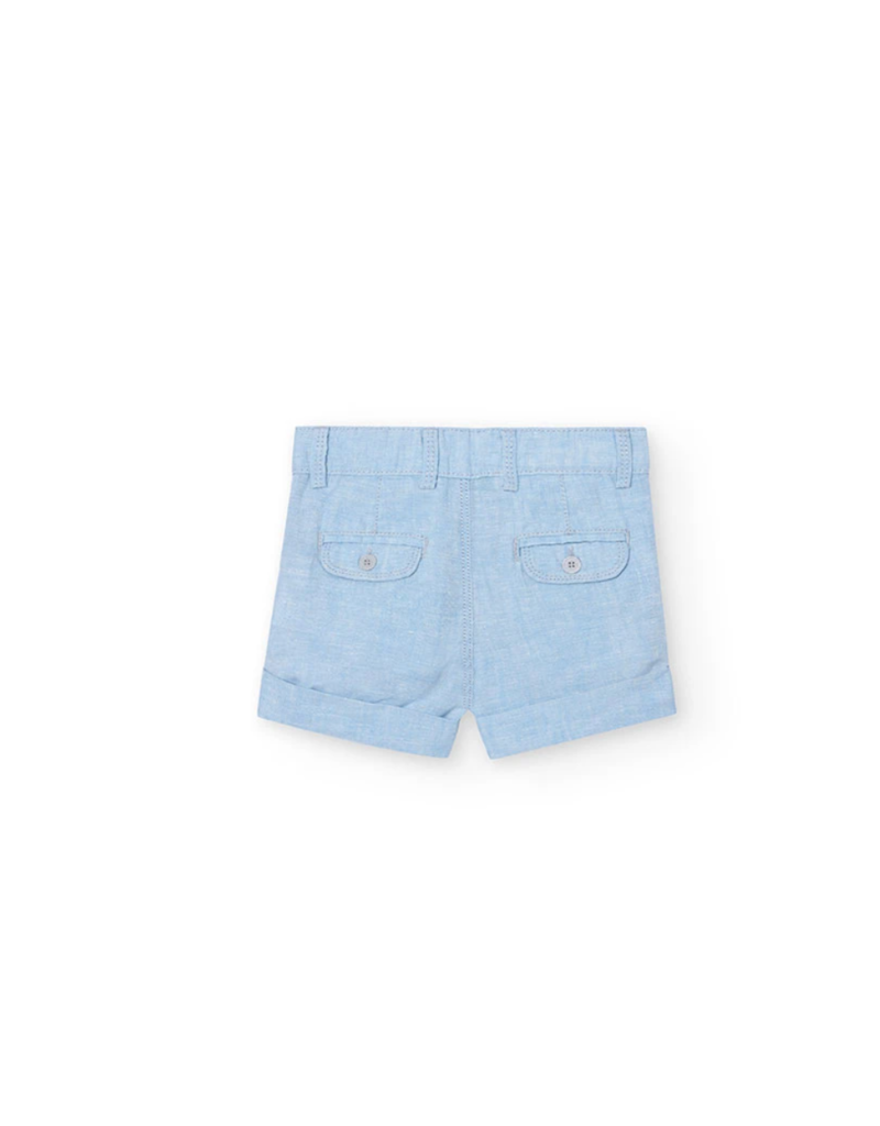 Boboli Light Blue Linen Shorts
