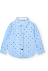 L/S Blue Shirt w/Anchor Print