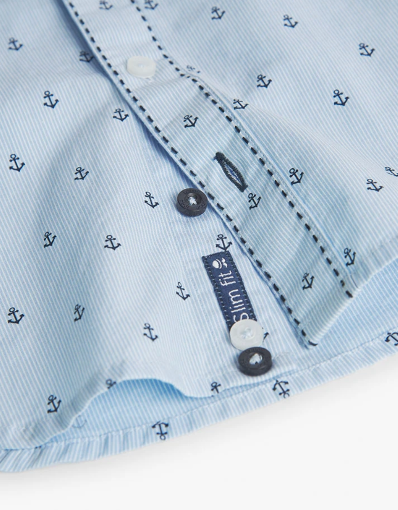 Boboli L/S Blue Shirt w/Anchor Print