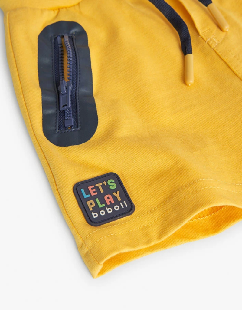 Boboli Knit Bermuda Yellow Shorts