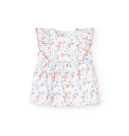 Boboli SALE. Floral Print Wing Sleeved Dress