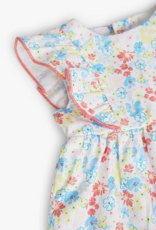 Boboli Floral Print Wing Sleeved Dress