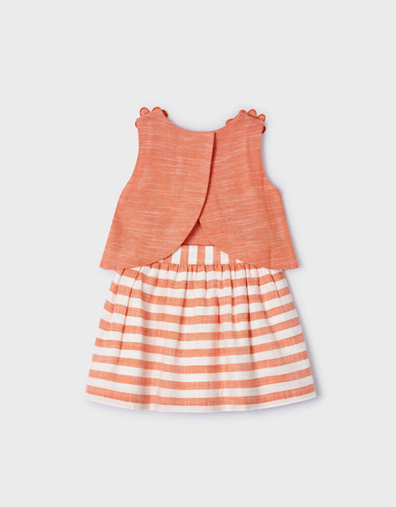 Mayoral Orange Striped Skirt Set
