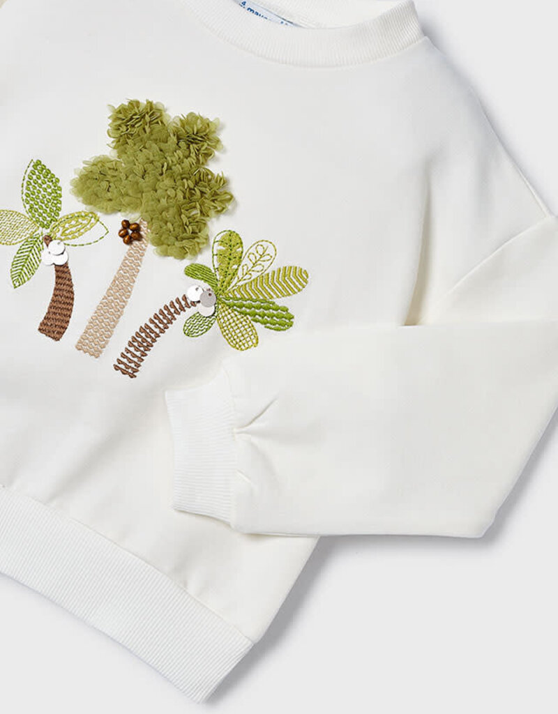 Mayoral White Embroidered Pullover
