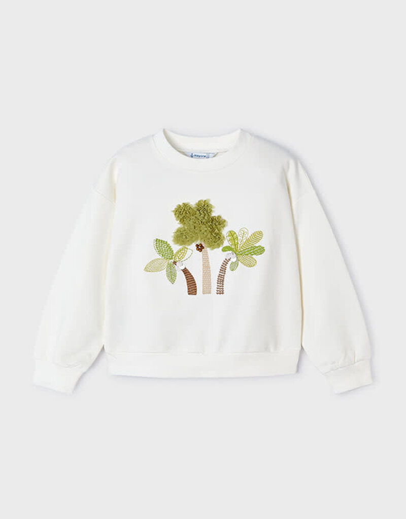 Mayoral White Embroidered Pullover