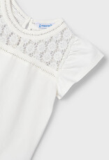 Mayoral White S/S Emb T Shirt