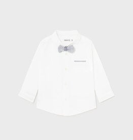 Mayoral L/S White Dressy Shirt w/Bow Tie