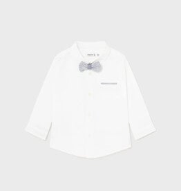 Mayoral SALE L/S White Dressy Shirt w/Bow Tie