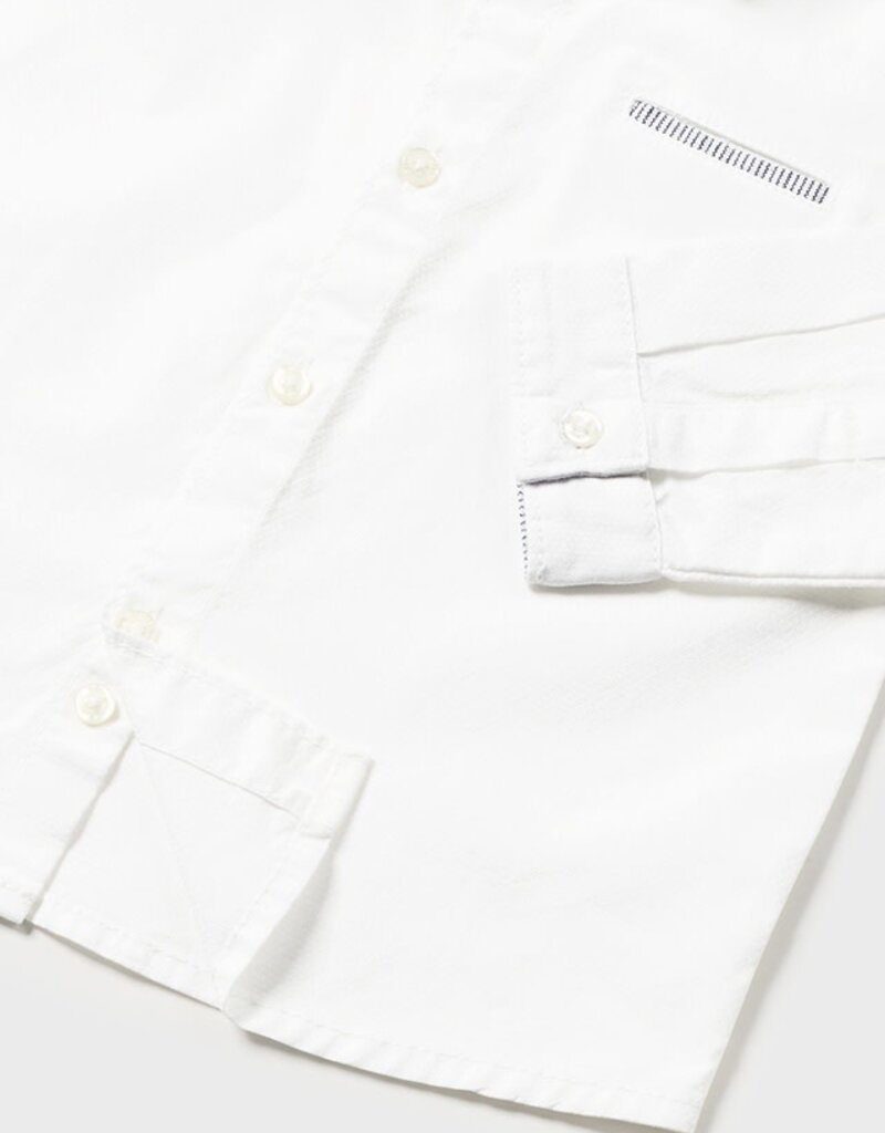 Mayoral White L/S Dressy Shirt w/Bow Tie