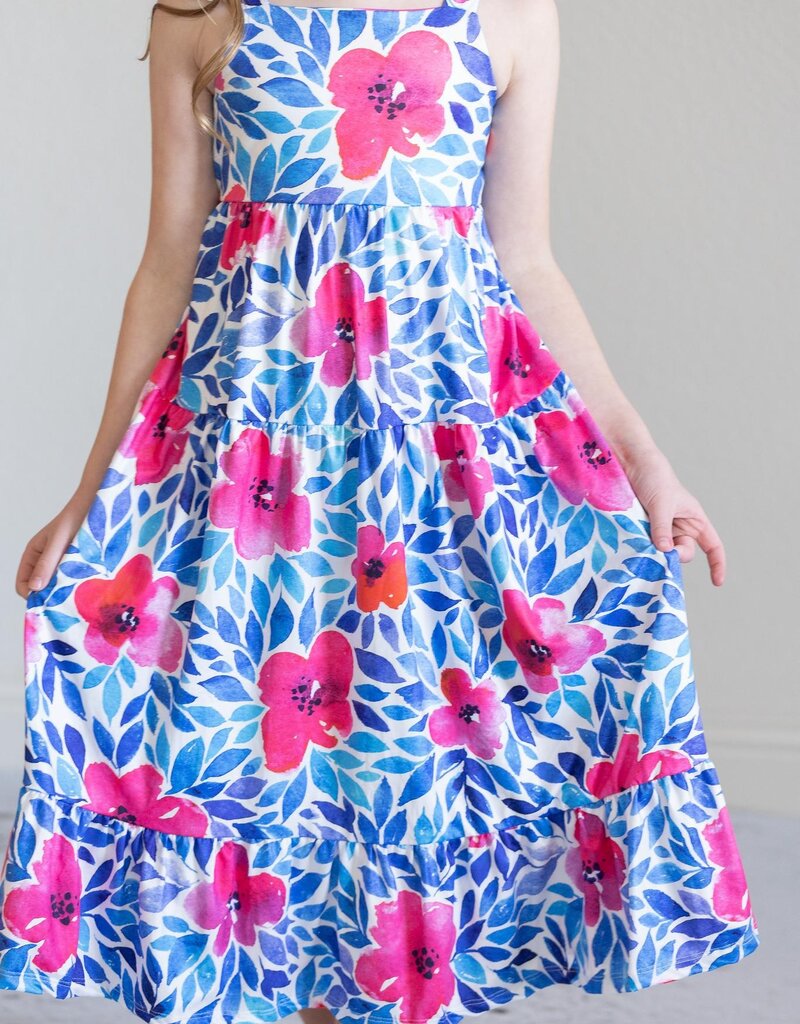 Mila & Rose Vivid Garden Ruffle Maxi Dress