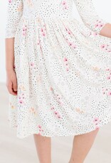 Mila & Rose Whimsical Wildflowers 3/4 Sleeve Pocket Twirl Dress