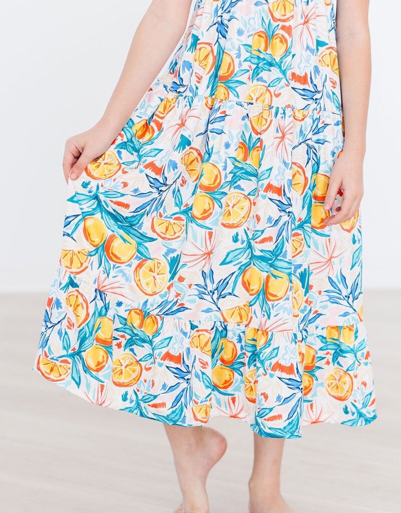 Mila & Rose Tropical Summer Ruffle Maxi Dress