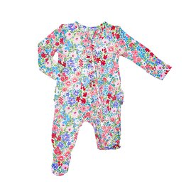 Angel Dear LONDON FLORAL 2 WAY RUFFLE ZIPPER FOOTIE