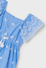 Mayoral Blue Embroidered Dress