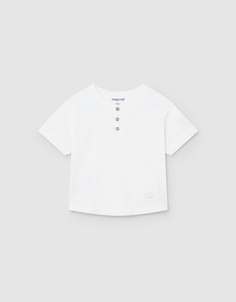 Mayoral 3 Button S/S White Shirt