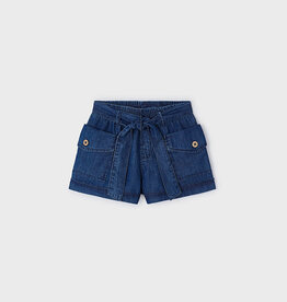 Mayoral Dark Denim Tie Waist Shorts