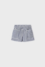 Mayoral Girls Blue Striped Shorts