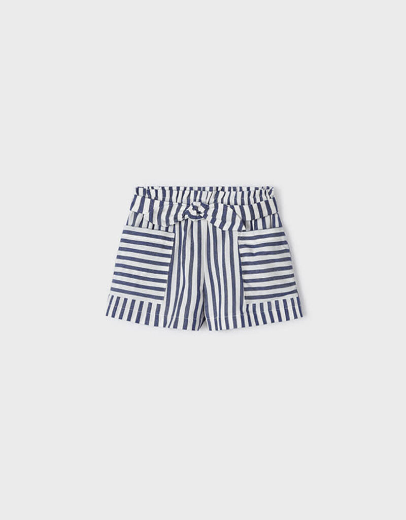 Mayoral Girls Blue Striped Shorts