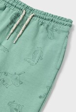 Mayoral Green Printed Knit Pants