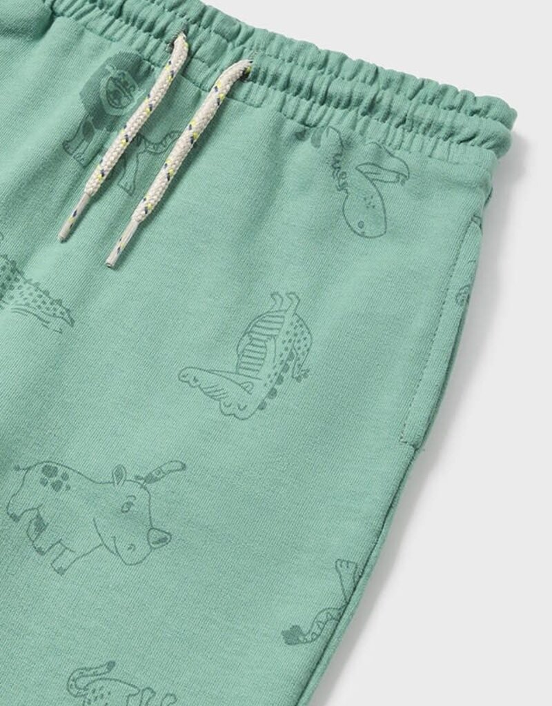 Mayoral Green Printed Knit Pants