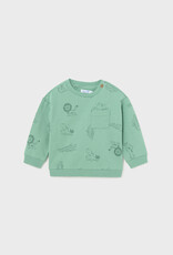 Mayoral L/S Green Printed Pullover